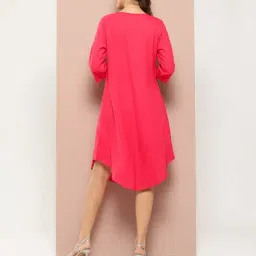 Qurvii Pink Embellished A-Line Dress image 2