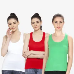 Friskers Multicolor Cotton Camisole (Pack Of 3)-picture-13