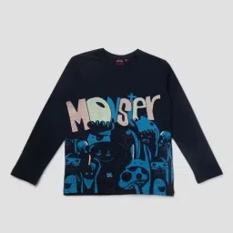 Gini & Jony Kids Blue Cotton Printed T-Shirt-picture-28