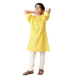 Fabindia Yellow Printed 1 Kurta image 5