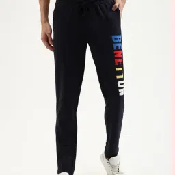 United Colors of Benetton Navy Regular Fit Trackpants-image-60
