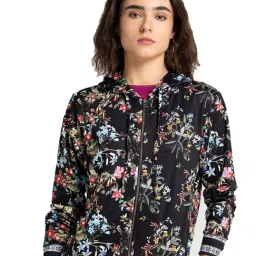 SHAYE Black Floral Print Hoodie-image-38