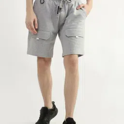 United Colors of Benetton Grey Cotton Regular Fit Cargo Shorts-picture-28