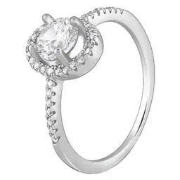 GIVA 925 Sterling Silver Elliptical Ring Fixed Size For Women image 4