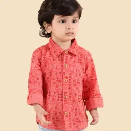 Fabindia Boys Red Cotton Printed Shirt-image-19