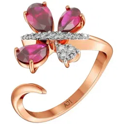 Joyalukkas 18k (750) Purity Rose Gold Crimson Butterfly Charm Diamond Ring-picture-31