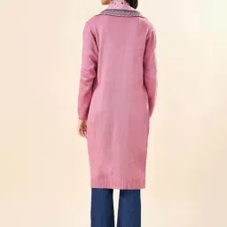 Rangmanch by Pantaloons Pink Self Design Shrug image 2