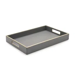 Pure Home and Living Grey Leather Solid Tray image 4