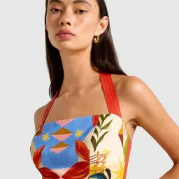 forever new Keely Halter Neck Linen Mini Dress image 4