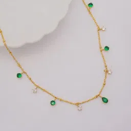 Perfectly Average Green Studded Drop Necklace-picture-36