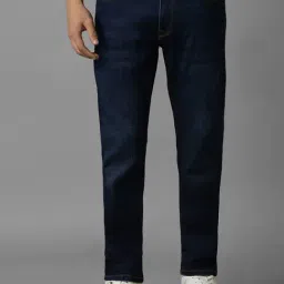 Louis Philippe Navy Cotton Regular Fit Jeans-picture-44