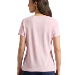 Skechers Pink Regular Fit Logo Printed Sports T-Shirt image 2