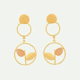 VOJ One Gram Gold Plated Round Shaped Drop Earrings for Women image 4