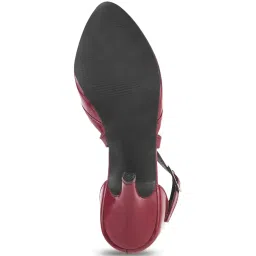 Shoetopia Women's Red Ankle Strap Stilettos image 4