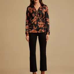 Kazo Black Floral Print Top image 4