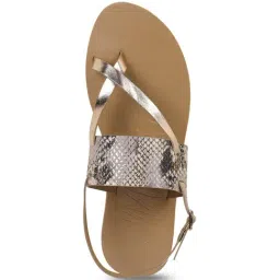 Mochi Women's Gold Back Strap Sandals image 4