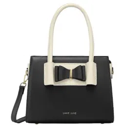Lavie Luxe Black LX Knot Md Satchel Handbag-image-9