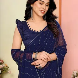 KALINI Embellished Poly Georgette Saree image 4