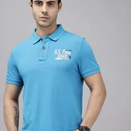 U.S. Polo Assn. Denim Co. Brand Logo Printed Polo Collar Pure Cotton Slim Fit T-shirt-picture-40