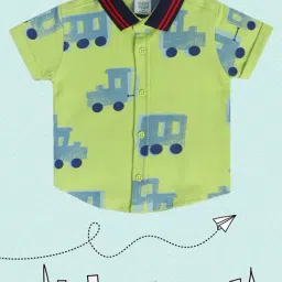 MINIKLUB Kids Green Printed Shirt-image-91
