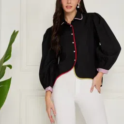 KASSUALLY Black Solid Casual Shirt-picture-13