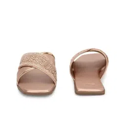 Styli Women's Rose gold Cross Strap Sandals image 4