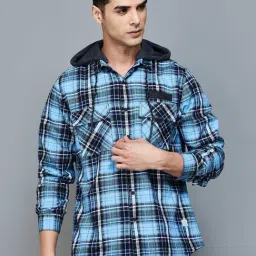 BOSSINI Blue Slim Fit Checks Shirt-image-0