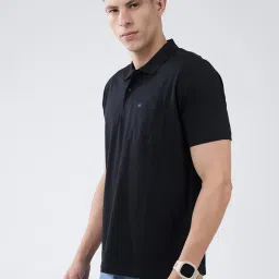 Monte Carlo Black Solid Regular Fit T-Shirt image 4