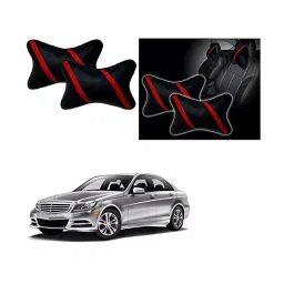 Auto Pearl Strip Red Car Neck Cushion/Neck Pillow Compatible with Mercedes C250 image 4
