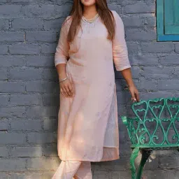 Zuri Peach Modal Regular Fit Embroidered Kurta-picture-35