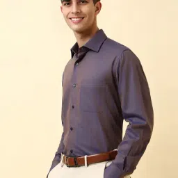 Allen Solly Purple Cotton Regular Fit Texture Shirt image 3