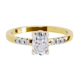 Sparkles 14KT Gold 0.70 Ct Lab Grown Oval Shape Solitaire Diamond Ring - 2.04 g-picture-3