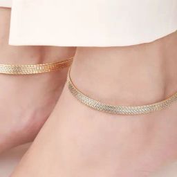 Zavya Dual Plated Layered Radiance 925 Sterling Silver Anklet-picture-8