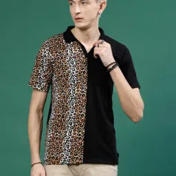 Rigo Men Black Printed Polo T-shirt-image-48