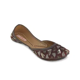 Fulkari Women Maroon Ballerinas Flats-image-71