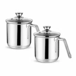 Prabha Stainless Steel Silver Milkpan,Milkpot,Saucepan,Pot liter with Glass Lid (Set of 2)- 1.8L-picture-17