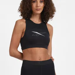Reebok Black & White Printed Bralette Bra-image-53