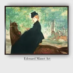 The Art House Brown & Black The Horsewoman Wooden Framed Painting Wall Art-image-73