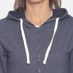 Campus Sutra Indigo Full Sleeves Hooded Sweatshirt image 5