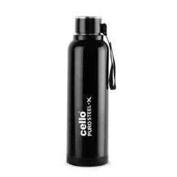 Cello Black Stainless Steel Puro Water Bottle (650 ml)-image-76