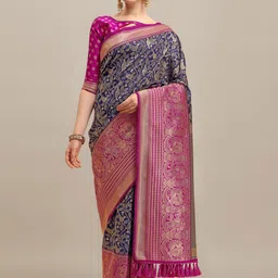 KAVINDI Woven Design Zari Pure Silk Saree-picture-26