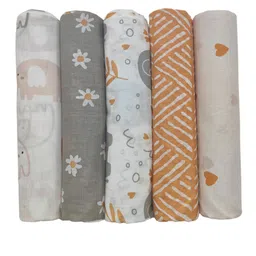 Trance Home Linen Set Of 5 Super Soft Cotton Malmal Swaddle Cloth image 4