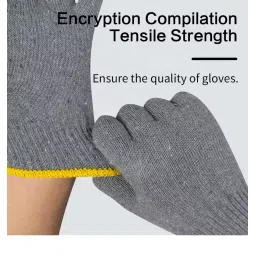 Swavind Safety Hand Gloves Lint-Free Nylon Green Grey Free Size (Pack of 12 Pair) image 4