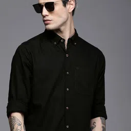 WROGN Men Black Slim Fit Casual Shirt-picture-19