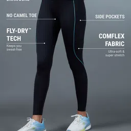 CULT Women's Black Pace Up Running Tights image 4