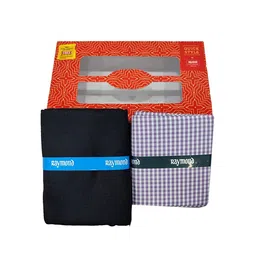 raymond Trouser Shirt Fabric Combo Box (Check Shirt- Black Pant, Unstitched, All Weather Fabric) image 2
