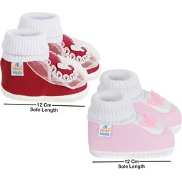 NESKA MODA 3 To 12 Month Infant Booty Combo 2 Pair Baby Skin Friendly Soft Cotton Butterfly Booties image 4