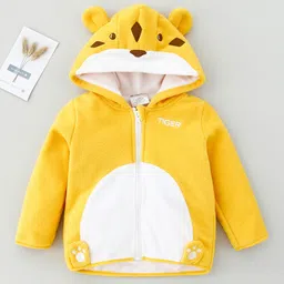 Kookie Kids Full Sleeves Hooded Sweatshirt Tiger Print - Yellow-picture-21