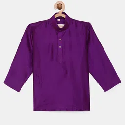 THANGAMAGAN Viscose Full Sleeves Solid Kurta - Magenta-picture-18