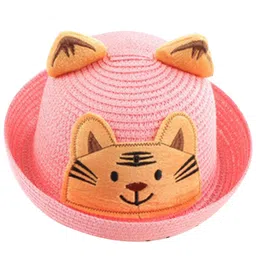Babymoon Baby Tiger Patch Detailed With String Cap - Pink-image-96